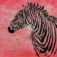 Öl-Wandbild Zebra 70x70 PHA100