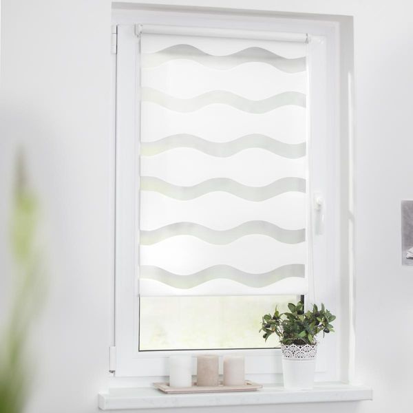 Duo Rollo Welle Klemmfix, ohne Bohren, Weiß, 45 cm x 150 cm (B x L)