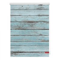 Rollo Klemmfix, ohne Bohren, blickdicht, Bretter-Vintage Petrol, 45 x 150 cm (B x L)