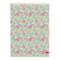 Rollo Klemmfix, ohne Bohren, blickdicht, Birds - Grün Pink, 45 x 150 cm (B x L)