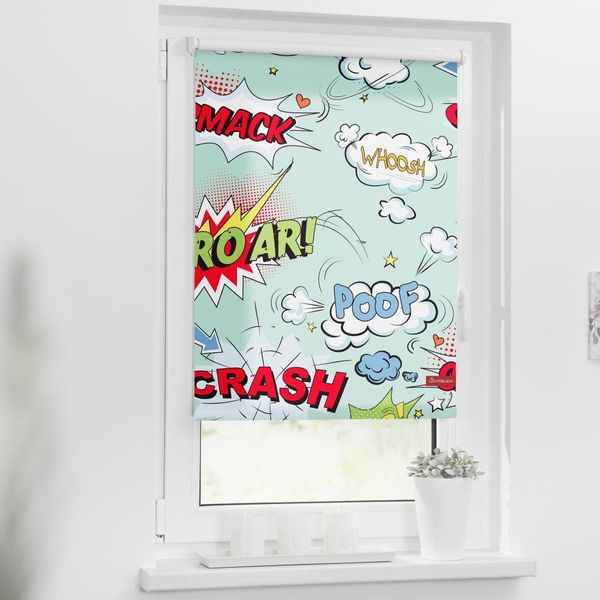Rollo Klemmfix, ohne Bohren, blickdicht, Crash - Bunt, 45 x 150 cm (B x L)