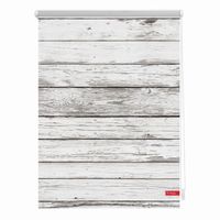 Rollo Klemmfix, ohne Bohren, blickdicht, Bretter-Vintage Weiß, 45 x 150 cm (B x L)