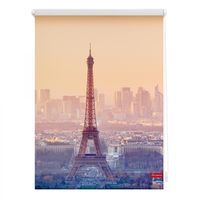Rollo Klemmfix, ohne Bohren, blickdicht, Eiffelturm - Orange, 45 x 150 cm (B x L)