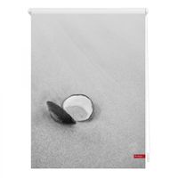 Rollo Klemmfix, ohne Bohren, blickdicht, Muschel - Schwarz Weiß, 60 x 150 cm (B x L)