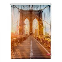 Rollo Klemmfix, ohne Bohren, blickdicht, Brooklyn Bridge - Orange, 45 x 150 cm (B x L)