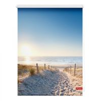 Rollo Klemmfix, ohne Bohren, blickdicht, Ostseestrand - Blau, 45 x 150 cm (B x L)