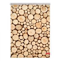 Rollo Klemmfix, ohne Bohren, blickdicht, Holzstapel - Braun, 60 x 150 cm (B x L)