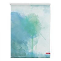 Rollo Klemmfix, ohne Bohren, blickdicht, Aquarell - Blau Grün, 45 x 150 cm (B x L)
