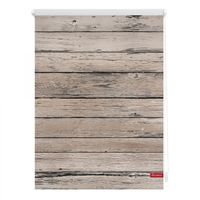 Rollo Klemmfix, ohne Bohren, blickdicht, Bretter-Vintage Braun, 60 x 150 cm (B x L)