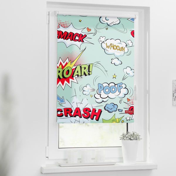 Rollo Klemmfix, ohne Bohren, blickdicht, Crash - Bunt, 60 x 150 cm (B x L)