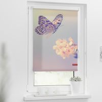 Rollo Klemmfix, ohne Bohren, blickdicht, Schmetterling - Rosa, 60 x 150 cm (B x L)