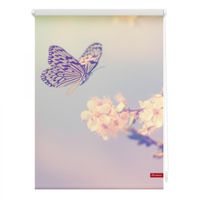 Rollo Klemmfix, ohne Bohren, blickdicht, Schmetterling - Rosa, 60 x 150 cm (B x L)