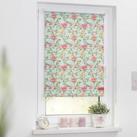 Rollo Klemmfix, ohne Bohren, blickdicht, Birds - Grün Pink, 90 x 150 cm (B x L)
