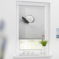 Rollo Klemmfix, ohne Bohren, blickdicht, Muschel - Schwarz Weiß, 90 x 150 cm (B x L)