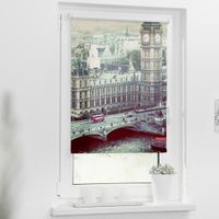 Rollo Klemmfix, ohne Bohren, blickdicht, London Westminster - Grau, 90 x 150 cm (B x L)