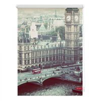 Rollo Klemmfix, ohne Bohren, blickdicht, London Westminster - Grau, 90 x 150 cm (B x L)