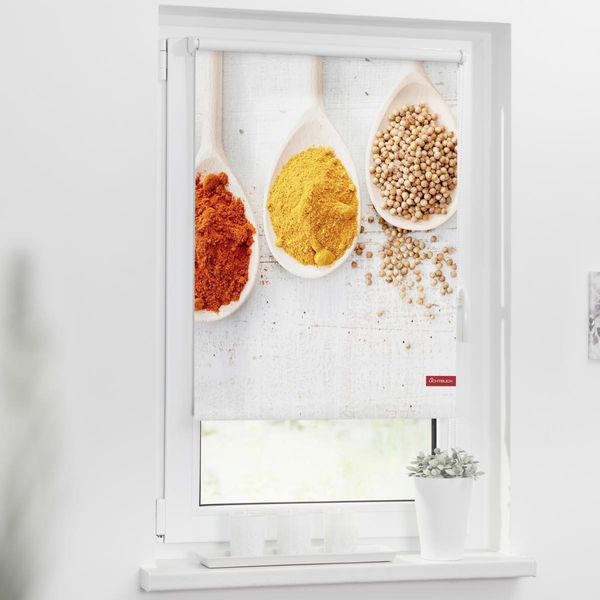 Rollo Klemmfix, ohne Bohren, blickdicht, Spices - Bunt, 100 x 150 cm (B x L)
