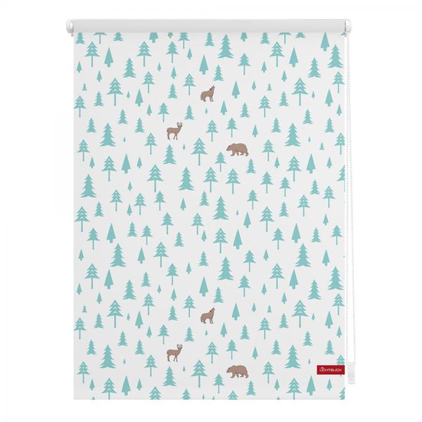 Rollo Klemmfix, ohne Bohren, blickdicht, Okko - Weiß Türkis, 100 x 150 cm (B x L)