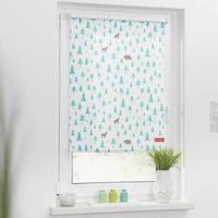 Rollo Klemmfix, ohne Bohren, blickdicht, Okko - Weiß Türkis, 100 x 150 cm (B x L)
