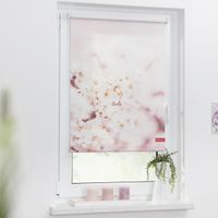 Rollo Klemmfix, ohne Bohren, blickdicht, Kirschblüten - Rosa Weiß, 120 cm x 150 cm (B x L)