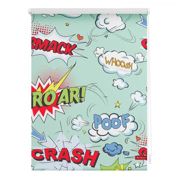 Rollo Klemmfix, ohne Bohren, blickdicht, Crash - Bunt, 100 x 150 cm (B x L)