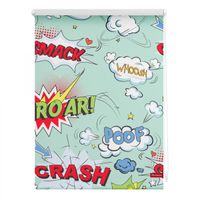 Rollo Klemmfix, ohne Bohren, blickdicht, Crash - Bunt, 120 x 150 cm (B x L)