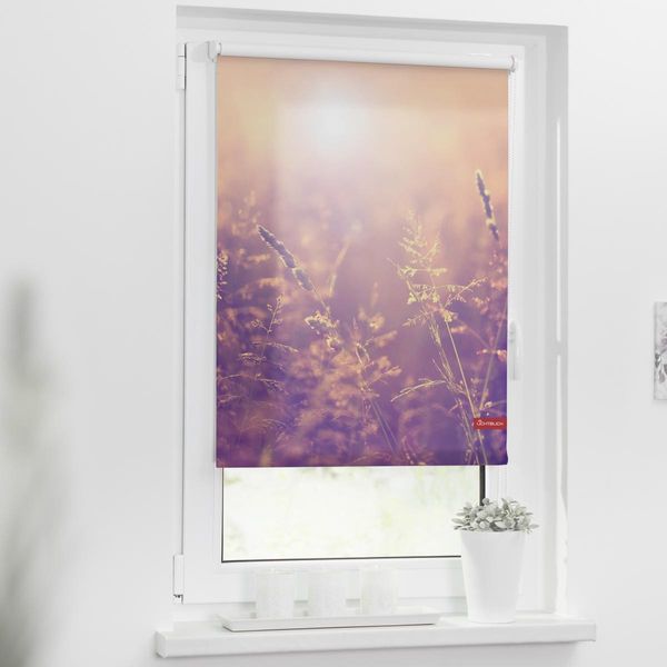 Rollo Klemmfix, ohne Bohren, blickdicht, Sommerabend - Orange, 120 x 150 cm (B x L)