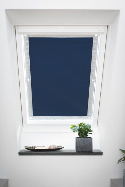 Dachfenster Sonnenschutz Haftfix, ohne Bohren, Verdunkelung, Blau, 36 cm x 51,5 cm (B x L)