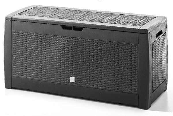 Auflagenbox in Rattanoptik, ca. 119 x 48 x 60 cm, 310L - Anthrazit