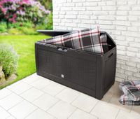 Auflagenbox in Rattanoptik, ca. 119 x 48 x 60 cm, 310L - Anthrazit