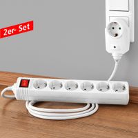 6-fach Tischsteckdose - 2er-Set