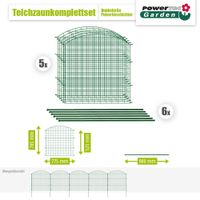 11tlg. Teichzaun Oberbogen, ca. 390 x 78,5 cm - Dunkelgrün