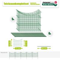 11tlg. Teichzaun Unterbogen, ca. 390 x 52,5 cm - Dunkelgrün