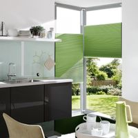 Klemmfix Thermo-Plissee verspannt, Verdunklung, 90 x 130 cm (Breite x Höhe), apfelgrün