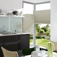 Klemmfix Thermo-Plissee verspannt, Verdunklung, 60 x 130 cm (Breite x Höhe), ecru
