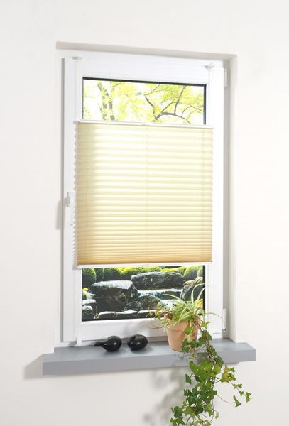Klemmfix Plissee verspannt, 40 x 130 cm (Breite x Höhe), ecru