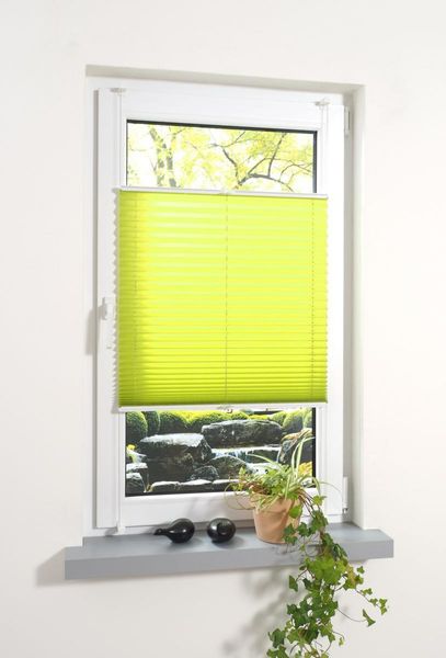 Klemmfix Plissee verspannt, 60 x 220 cm (Breite x Höhe), apfelgrün