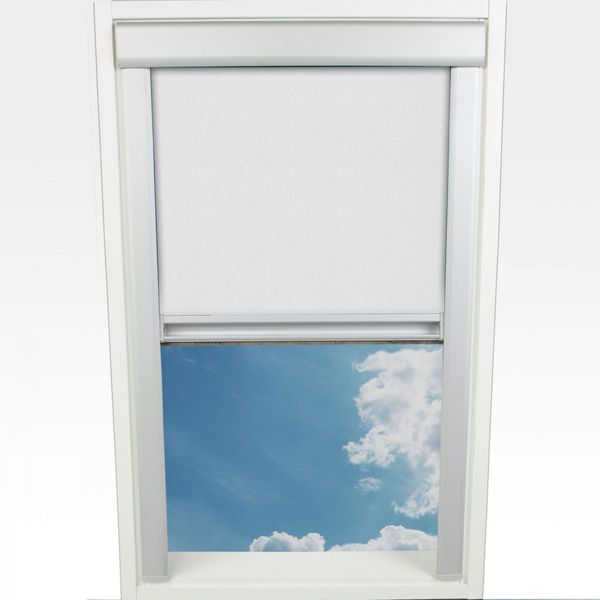 Dachfensterrollo Verdunklung, 94 x 97,3 cm (Höhe x Breite), weiß/silber