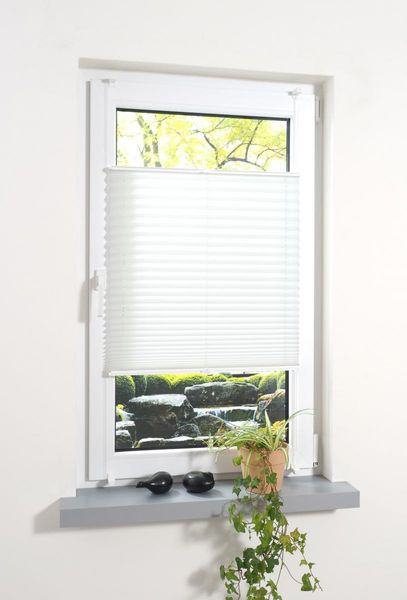 Klemmfix Plissee verspannt, 60 x 220 cm (Breite x Höhe), weiß