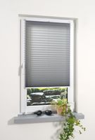 Klemmfix Plissee verspannt, 80 x 220 cm (Breite x Höhe), grau