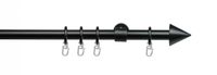 Stilgarnitur Gardinenstange 1-läufig, Kegel 20 mm Ø, 200 cm, schwarz
