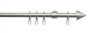 Stilgarnitur Gardinenstange 1-läufig, Kegel 20 mm Ø, 200 cm, silber-matt