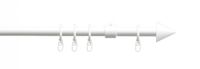 Stilgarnitur Gardinenstange 1-läufig, Kegel 20 mm Ø, 200 cm, weiß