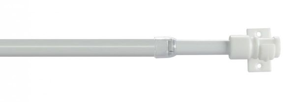Cafehausstange, Scheibenstange Florida 12 mm ø, 55 cm bis 85 cm ausziehbar, weiß
