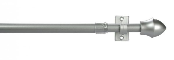 Cafehausstange, Scheibenstange El Paradiso 12 mm ø, 55 cm bis 85 cm ausziehbar, silber-matt