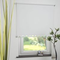 Seitenzugrollo Kettenzugrollo Volantrollo Rollo Eckig Verdunklung 112 x 180 cm weiß