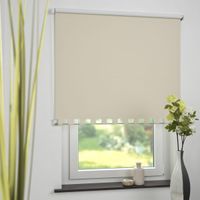 Seitenzugrollo Kettenzugrollo Volantrollo Rollo Eckig Verdunklung 162 x 180 cm beige für Fenster