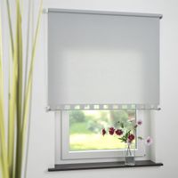 Seitenzugrollo Kettenzugrollo Volantrollo Rollo Eckig lichtdurchlässig 152 x 180 cm hellgrau für Fenster