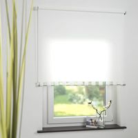 Seitenzugrollo Kettenzugrollo Volantrollo Rollo Eckig lichtdurchlässig 72 x 180 cm weiß für Fenster