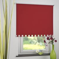 Seitenzugrollo Kettenzugrollo Volantrollo Rollo Eckig Verdunklung 102 x 180 cm rot für Fenster